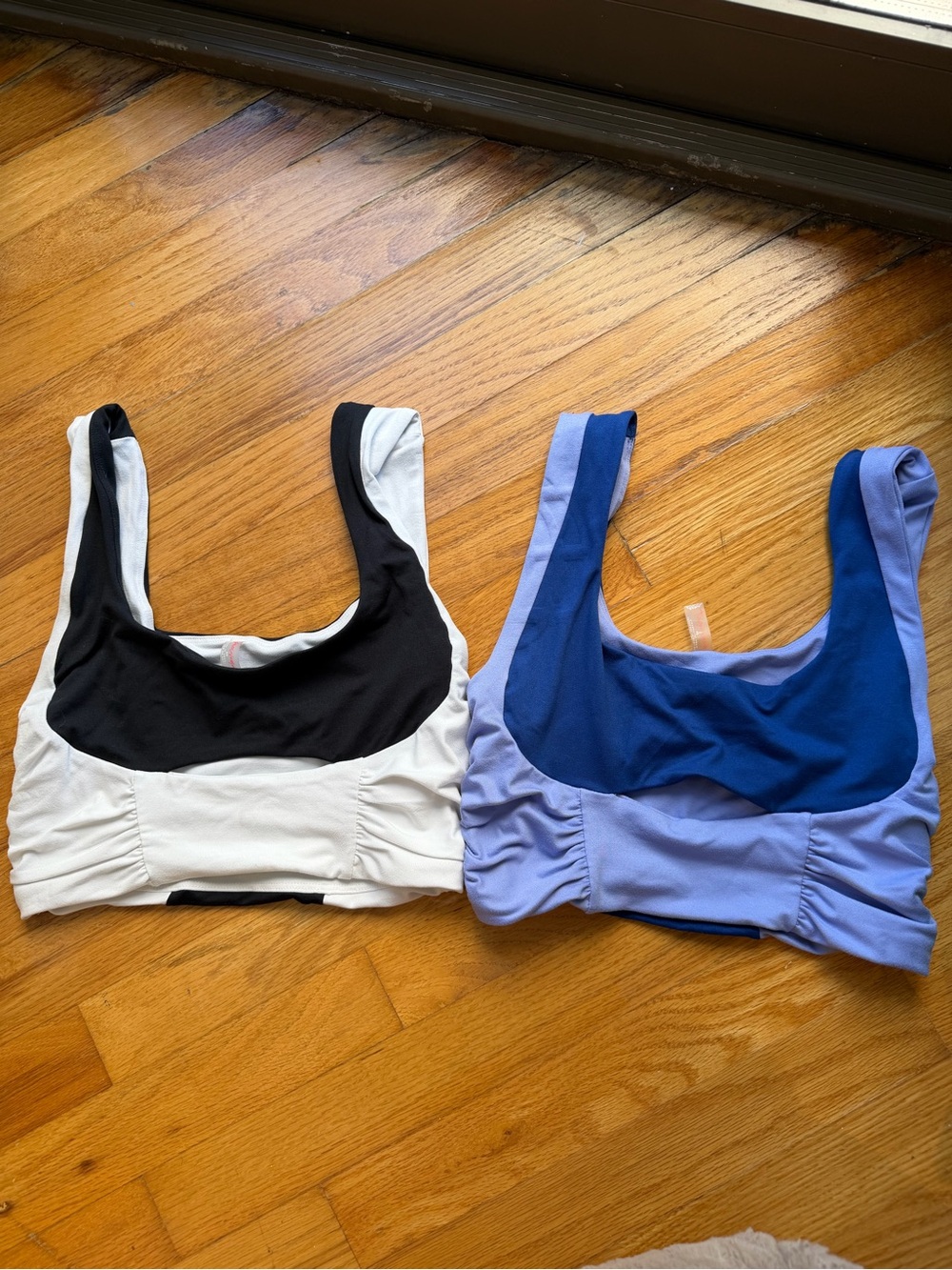 Free People Colorblock Bralettes — Black & White / Blue & Lavender